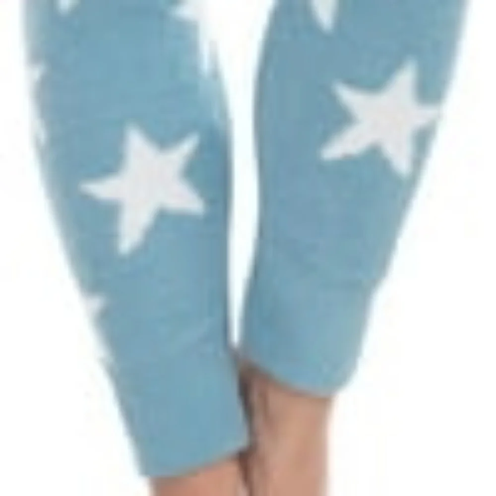 Honeydew Ladies' Ultra Soft Chenille PJ Pants Lovebird Stars Large